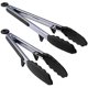 thumbnail image 1 of Pinzas de cocina Pinzas para barbacoa Pinzas profesionales de acero inoxidable y silicona de grado alimenticio sin BPA, antideslizantes, con soporte, autoblocantes. Juego de 2 alicates, 1 of 1