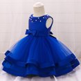 thumbnail image 4 of XASZHN Robes à Fleurs pour Filles pour Mariage Fête Concours Robe de Princesse 3 9 Ans Bleu_001 6-12 Mois, 4 of 8