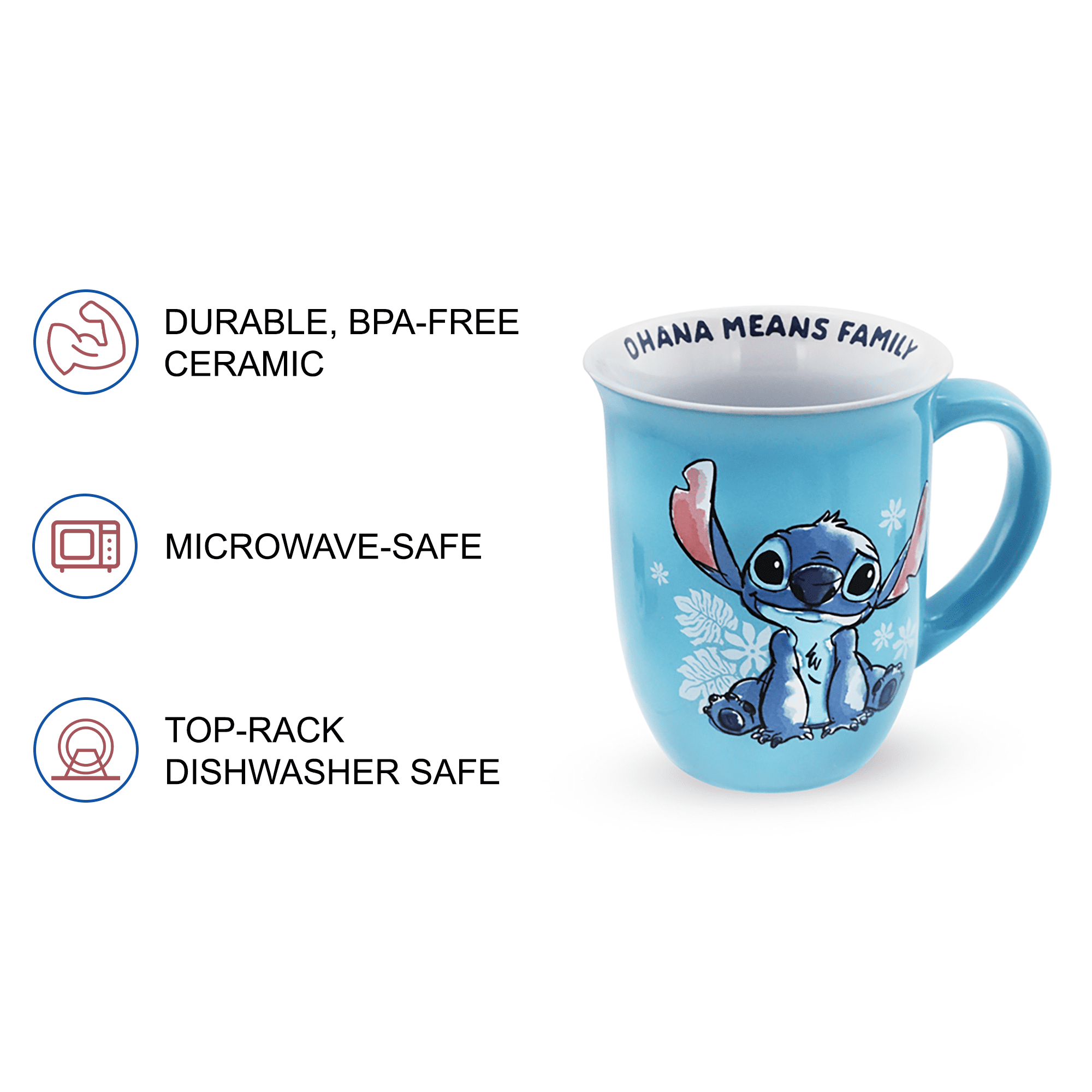 Disney Lilo & Stitch Season's Greetings Wide Rim Ceramic Mug | Holds 16  Ounces