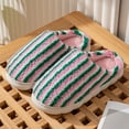 thumbnail image 2 of Gaexia Christmas Slippers,Fuzzy Slippers Winter Warm Indoor Outdoor Cozy Shoes With Striped Cute Candy Color Design,Funny Slippers, 2 of 7