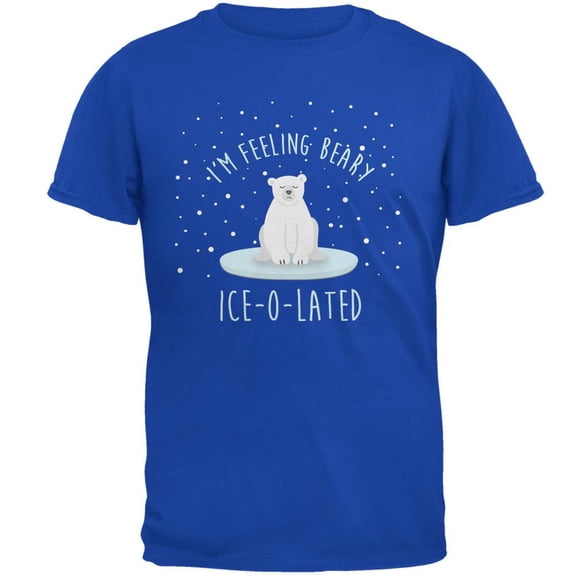 Winter Feeling Very Iceolated Isolated Polar Bear Pun Mens Soft T Shirt Royal SM
