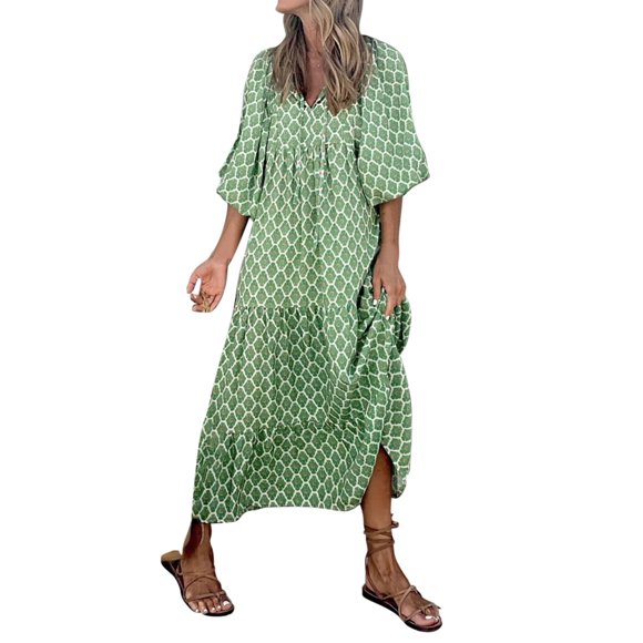Ketyyh-chn99 Ladies Dresses Casual Beach Sundress Casual Mini Dress Loose Comfy Striped Long Sleeve Long Dress GN2,XL