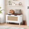 thumbnail image 1 of Bingirl 30-Inch Rattan Storage Bench with Safety Hinge Flip Top - Blanket Chest Trunk Supporting 350 Lbs for Entryway or Living Room, 1 of 8