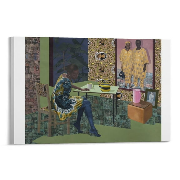 Njideka Akunyili Crosby Poster Artist Painting Posters Art Print Wall Photo Paint Poster Hanging Picture Family Bedroom Decor Gift 12x18inch(30x45cm)