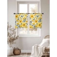 thumbnail image 2 of Yellow Floral Spring Sheer Curtains 45 Inch Length 2 Panels Set, Farmhouse Botanical Summer Voile Window Treatment Rod Pocket Small Kitchen Curtains Drapes for Bedroom 52"x45"x2, 2 of 7