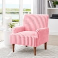 thumbnail image 1 of Silla de acento moderno con 2 "Wide Wale Corduroy, 9" patas de madera maciza, cómodo sillón tapizado en café oscuro para la sala de estar, 1 of 5