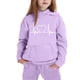 thumbnail image 5 of Conjunto de sudadera con capucha de manga larga para niños con estampado en forma de corazón y pantalones deportivos con lazo en las piernas, conjunto deportivo informal de dos piezas para niños, poli, 5 of 5