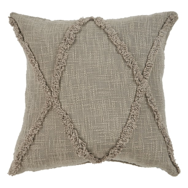 Solid Diamond Tufted Cotton Square Throw Pillow Taupe Brown 20 Count Per Pack 1 Walmart Com Walmart Com