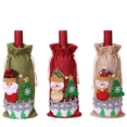 thumbnail image 1 of 3 Piezas Tapones de Botellas de Vino de Navidad y Bolsas de Vino Tinto para Botellas de Vino Reutilizables y Bolsas de Regalo de Vino para Decoración de Mesa de Cena Familiar ER, 1 of 5