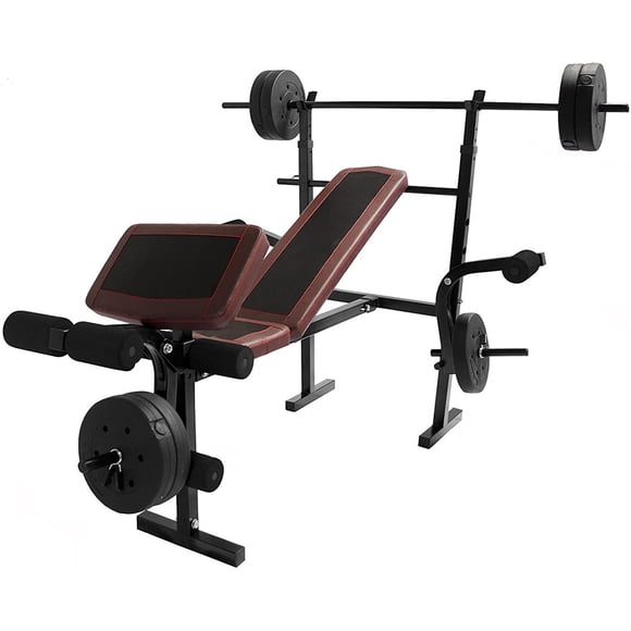 Banco Multiposiciones CENTURFIT 3 en 1 Soporta hasta 200 kg con 8 discos de 10 lbs Barra recta