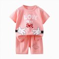 thumbnail image 2 of Toddler Baby Girl Summer Clothes Outfit Funny Letter T Shirt Top Short Set Infant Girl Clothes 3 6 12 18 months 2T 3T 4T 5T 6T 7T 8T Kaprioy Toddler Girl Clothes, 2 of 4