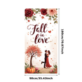 thumbnail image 5 of Romantic Design Fall in Love Proposal Banner Autumn Theme Decorative Floral Polyester for Engagement Outdoor Event Party, 5 of 9