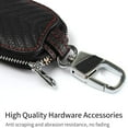 thumbnail image 4 of HSHDLDF Car Key Case, Genuine First Layer Cowhide Leather Smart Keychain Holder Bag with Metal Keychain & Zipper Leather Bag for Remote Key Fob-[Black], 4 of 7