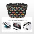 thumbnail image 5 of Zufioo Retro Video Game Print Square Double Layer Waist Bag, Durable & Stylish Fanny Pack with Zippered Pockets and Adjustable Strap for Outdoor & Daily, 5 of 9