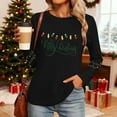 thumbnail image 5 of Christmas Tree Shirt Women Christmas Embroidered Trees Long Sleeve Shirts Gift Xmas Graphic Tee Tops, 5 of 7