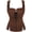Coffee, variant on Suede Front Lace Up Vest Corset Top Women Square Neck Waist Shaping Renaissance Wear Brown XXL