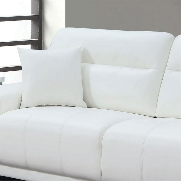 Monaco Modern White Leather Sofa