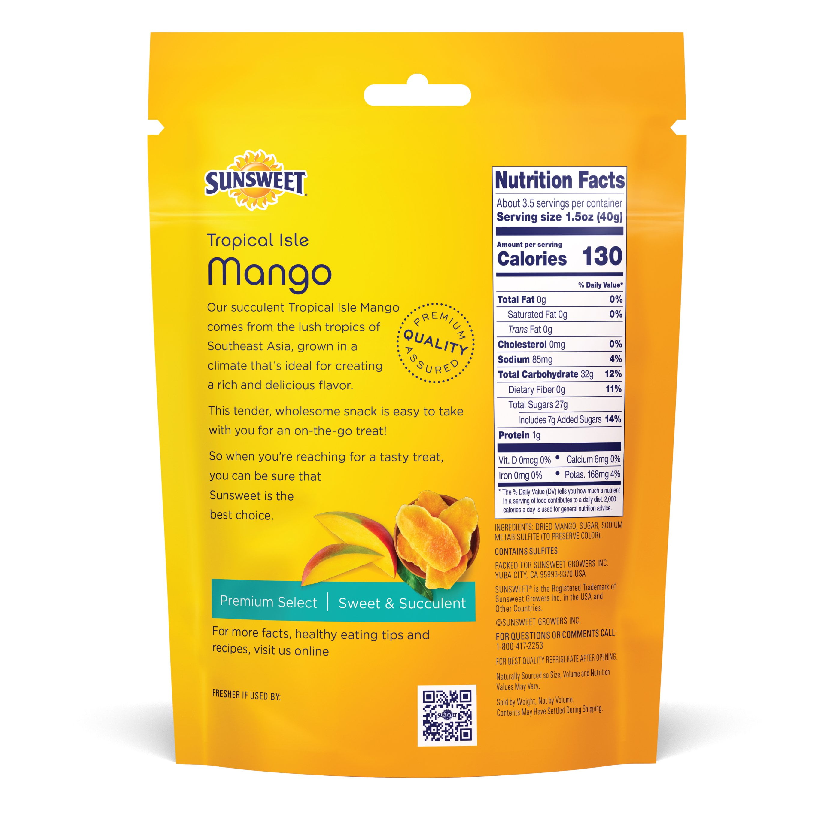 Pack of 2 Sunsweet Dried Mango, 5 oz (Package May Vary)