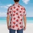 thumbnail image 4 of Pofeuu Strawberries Print Hawaiian Shirt for Men Sleeves Casual Button Down Summer Beach Dress Shirts T-Shirts,XX-Large, 4 of 7