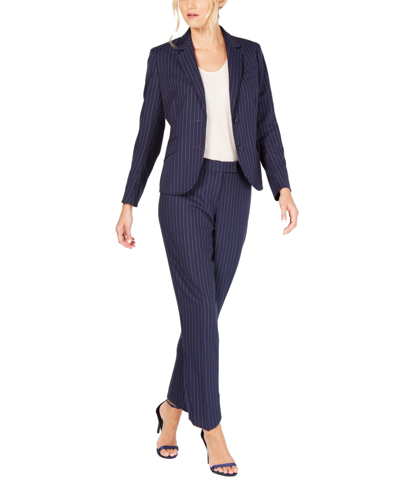 Pant Suit Pinstripe Nested Two Button 