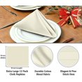 thumbnail image 3 of Ruvanti Cloth Napkins Set of 12, 18x18 inches Napkins Cloth Washable, Soft, Durable, Absorbent, Cotton Blend. Table Dinner Napkins Cloth for Hotel, Lunch, Restaurants, Wedding Parties - Ivory/Cream, 3 of 8