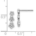 thumbnail image 3 of 14k White Gold Diamond 3-flower Post Earrings - 14mm Natural Diamonds, 3 of 5