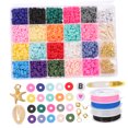thumbnail image 4 of Hytrove 1 Set Handmade Polymer Clay Beads Bracelet Making Kit Assorted Color Flat Round Discs for Beach Pool Bathrooms, 4 of 8