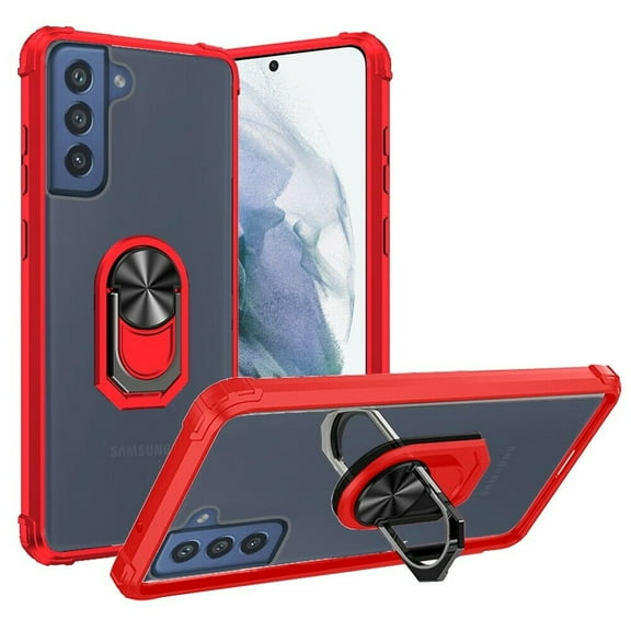 GSA Invisible Bumper Ring Case For Samsung Galaxy S22 Plus Clear/Red