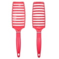 thumbnail image 5 of Unique Bargains 1Pc Wide Curved Vented Hair Brush Detangle Brush for Tangles and Knots Hair Brush for Men and Women Rose Red, 5 of 7