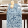 thumbnail image 3 of Table Runners 48 Inches Long Dress Scarves, Navy Blue Starfish Farmhouse Kitchen/Dining Table Runner, Short Coffee Tablerunners, Coastal Ocean Summer Sea Nautical 13x48 Inch, 3 of 9