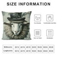 thumbnail image 5 of PRATYUS Sheep Throw Pillow Covers Farm Animals Ram Goat with Green Feather Black Hat Design Pillow Cases Cushion CoverHome Sofa Couch Decor Pillow Cover  White, 5 of 5
