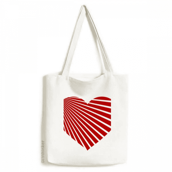 Valentine's Day Red Heart Shaped Tote Canvas Bag Shopping Satchel Casual Handbag