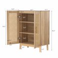 thumbnail image 2 of Richya Natural Rattan Cabinet with 2 Doors for Living Room,Bedroom Kitchen,Hallway,Entry, 40’’H Storage Sideboard Cabinet, 2 of 9