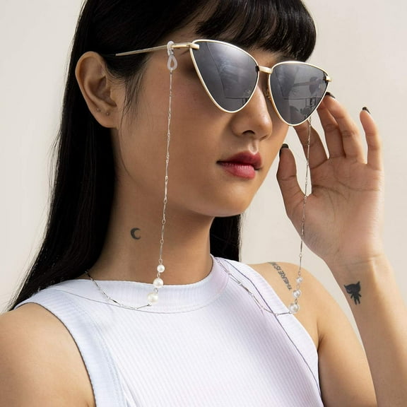 Bohemian Pearl Sunglass Chain Eyeglasses Necklace Lanyard Necklace Stylish Eyeglasses Strap Chain Hanger for Women