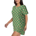 thumbnail image 2 of Bixox Women's 60s and 70s Style Printed Pajama Set 2 Piece Lounge Set Top and Shorts Soft Pajamas, Shorts with Pockets, 2 of 7