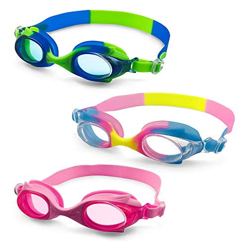 2 Pair Children's Swim Goggles Tinted Impact Resistant Lens Dolfino Ages 4 for sale online 