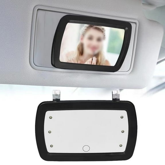 Sun Visor Vanity Mirror Portable 6 LED Lighted Clip-On Car Interior makeup Shade