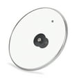 thumbnail image 2 of Tempered Glass Lid for 10 inch Pan and Pot, Clatine Replacement Cover with Black Knob Stainless Steel Rim for 10 inch Cookware, Skillets, Cast Iron, Cast Alluminium Pans, 26CM, 2 of 5