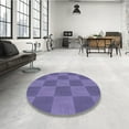 thumbnail image 4 of Ahgly Company Machine Washable Indoor Round Transitional Deep Periwinkle Purple Area Rugs, 4' Round, 4 of 7