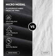 DAVID ARCHY Men's Undershirts Micro Modal Ultra Soft T-Shirts Stretch Moisture-Wicking Crewneck/V-Neck Tees for Men, 3-Pack