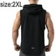 thumbnail image 2 of Sudadera con capucha deportiva negra para hombre, camisetas sin mangas, entrenamiento, gimnasio, culturismo, camiseta de secado rápido, 2 of 8