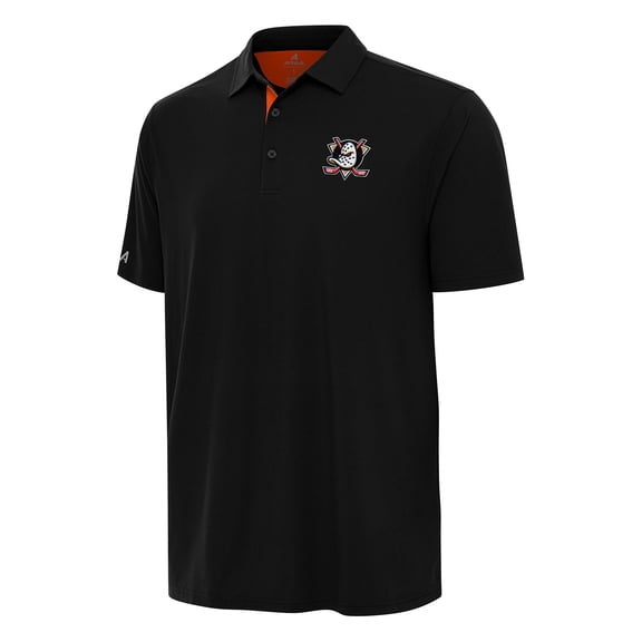 Men's Antigua Black Anaheim Ducks Era Polo