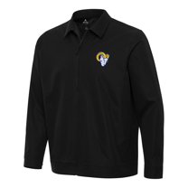 Men's Antigua Black Los Angeles Rams Pivot Full-Zip Jacket