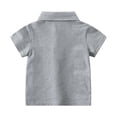 thumbnail image 3 of Kids Athletic Polo Shirt Fashion Stripe Graphic Printed Pullover Toddler Kids Shirts Chest Pocket Summer Holiday Tops Z03 Grey 18 -24 Months, 3 of 8