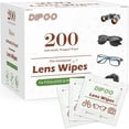 thumbnail image 1 of Toallitas para lentes Dipoo, 200 unidades, prehumedecidas e individuales, 1 of 7