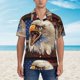 thumbnail image 2 of Fotbe Eagle With USA Flags Camisa Hawaiana para Hombre Unisex – Camisa Casual de Verano con Botones de Manga Corta de Algodón y Lino,3X-Large, 2 of 7
