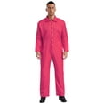 thumbnail image 1 of Runhomal Men's Long Sleeve Coveralls Dustproof Durable Button Up Work Overalls Jumpsuits Workwear Hot Pink M, 1 of 5