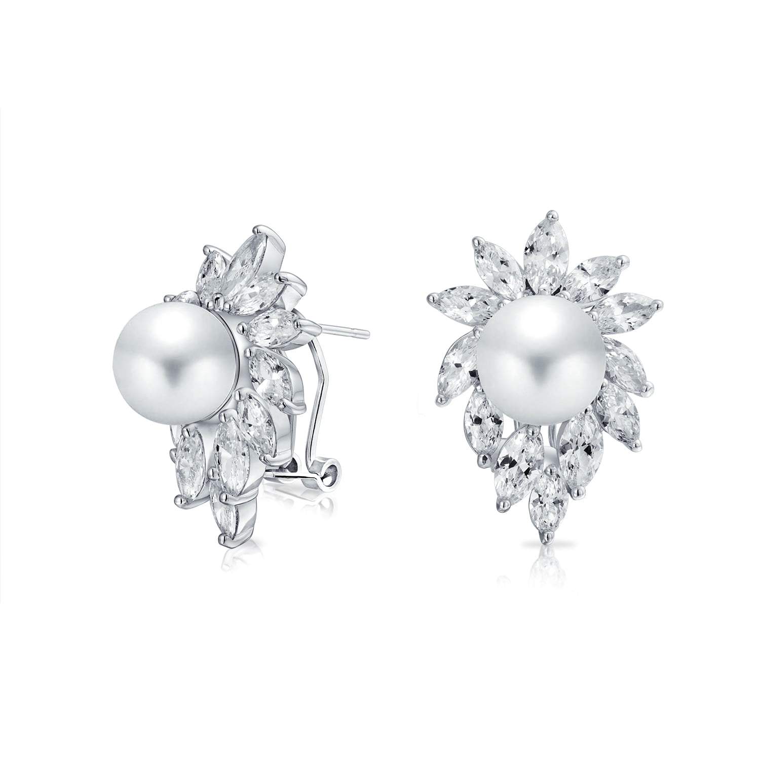 Boucles d'oreilles halo en perles et argent - Monte Cristo