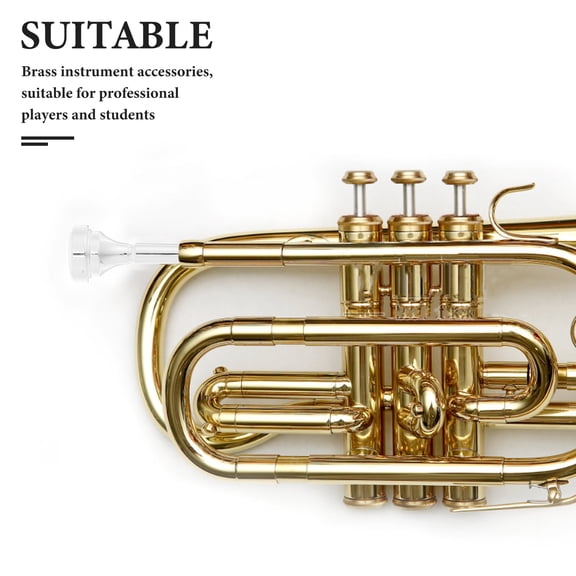 WHAMVOX Brass Cornet In Bb Mouthpiece Cornet Replacement Accessory Metal Mouthpiece for Professional and Beginner Players Cornet Part