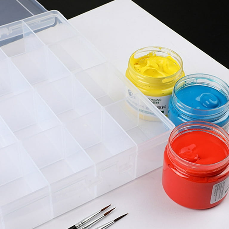 Paint Storage Palette Box 24 Wells With Lid Stay Wet For Watercolor Gouache  Acrylic And Oil Paint(1pc, Blue)